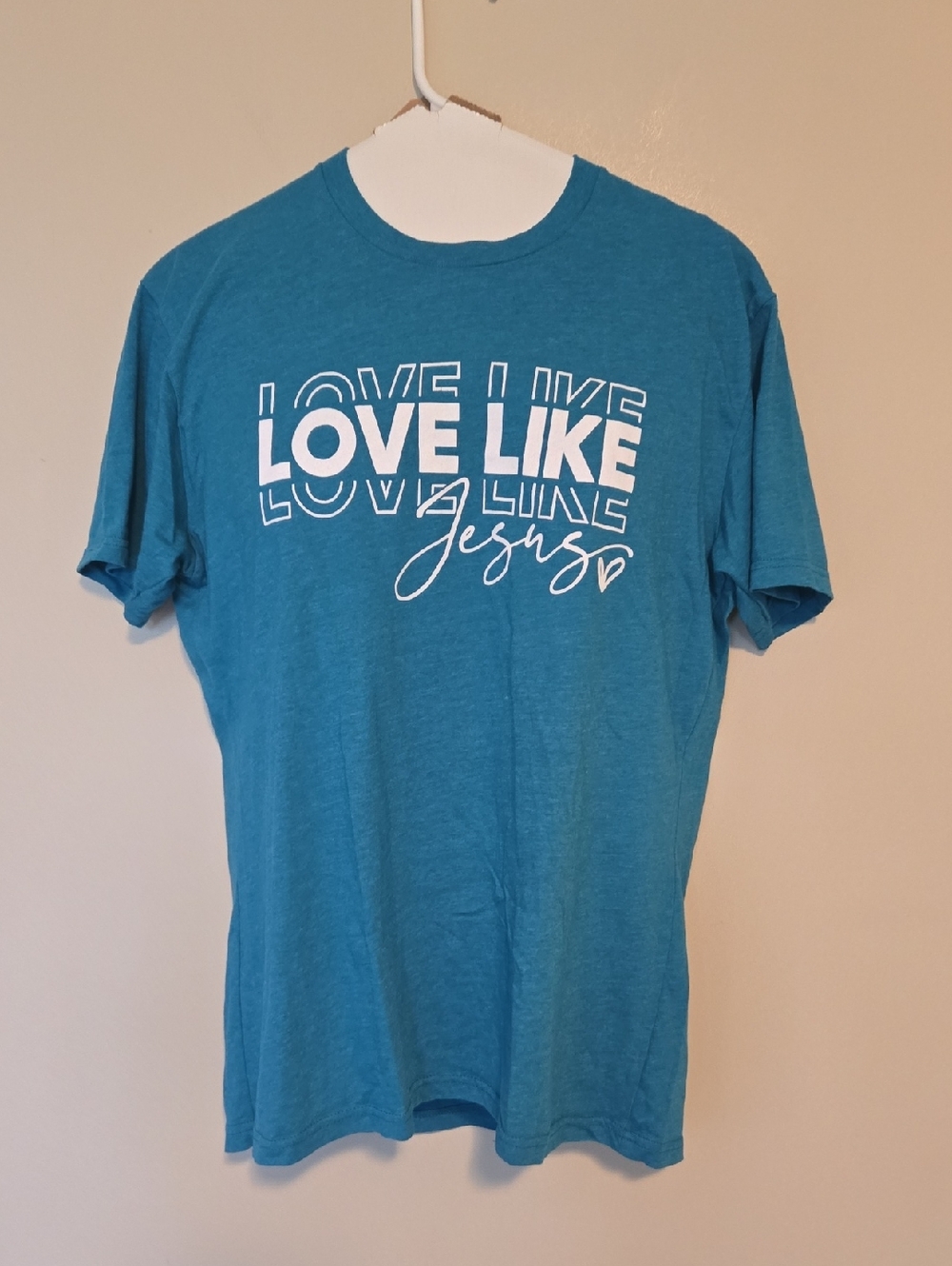 Unisex Next Level Apparel Teal "Love Like Jesus" Short-Sleeve Tee
